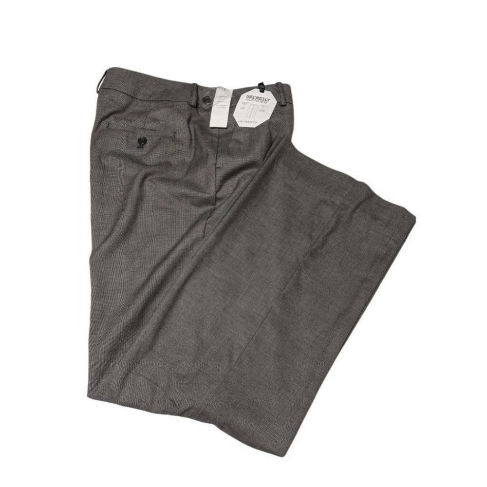 Liz Claiborne Womens Sophie Secretly Slender Trousers Stretch Black Size 14 New